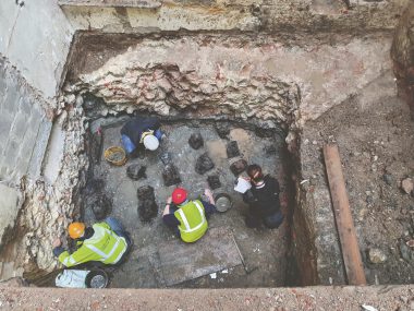 Archeological dig, Quai du Commerce 7, Brussels, October 2019. Photo credit: © urban.brussels